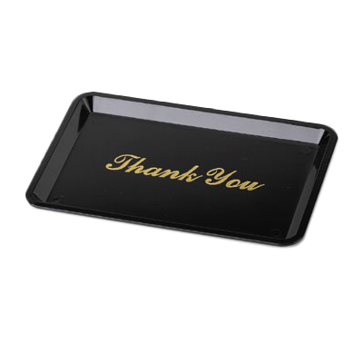 ROY TT46 TIP TRAY BLACK 4 X 6 "THANK YOU" IN GOLD